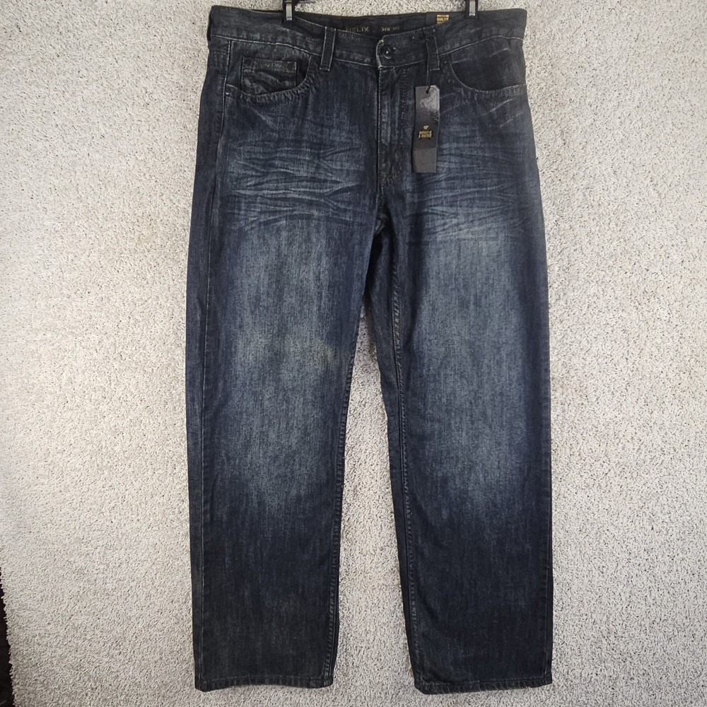 Vintage Helix Copper Tint Loose Straight Jeans Mens 34x30 (36x31) Y2K Baggy NEW